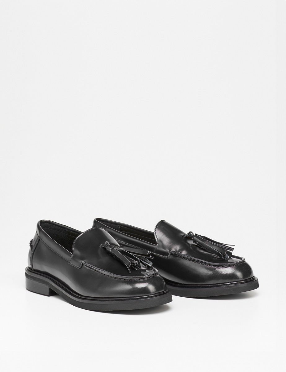 mocassino abrasivato nero - poesie veneziane - mocassino