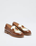 mocassino bicolore logo brown - Frida SRL