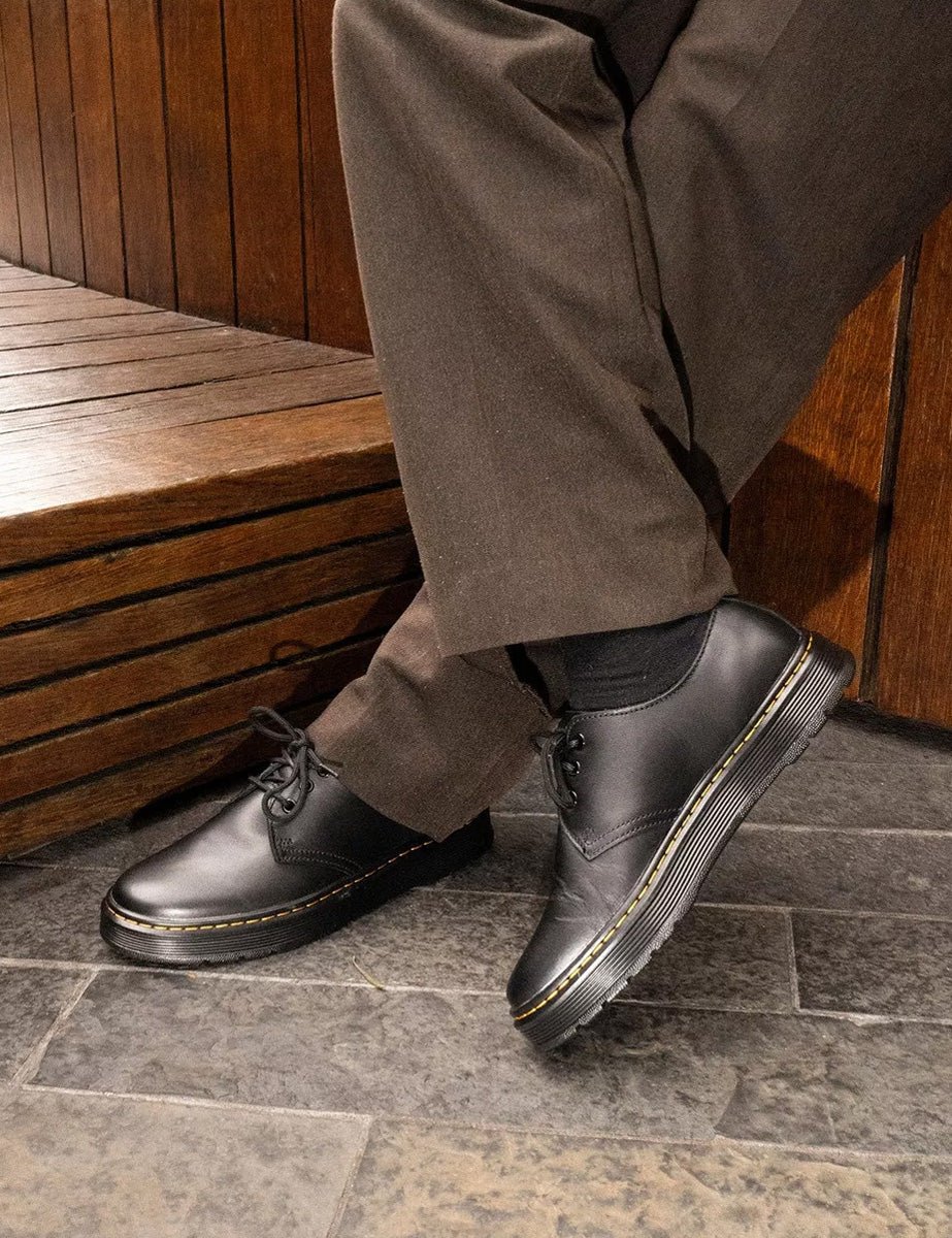 mocassino brookline low stringato black - dr martens - mocassino