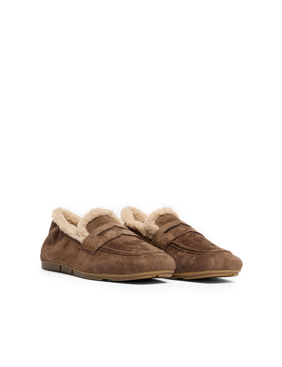 mocassino cashmere ecofur marrone - ash - mocassino