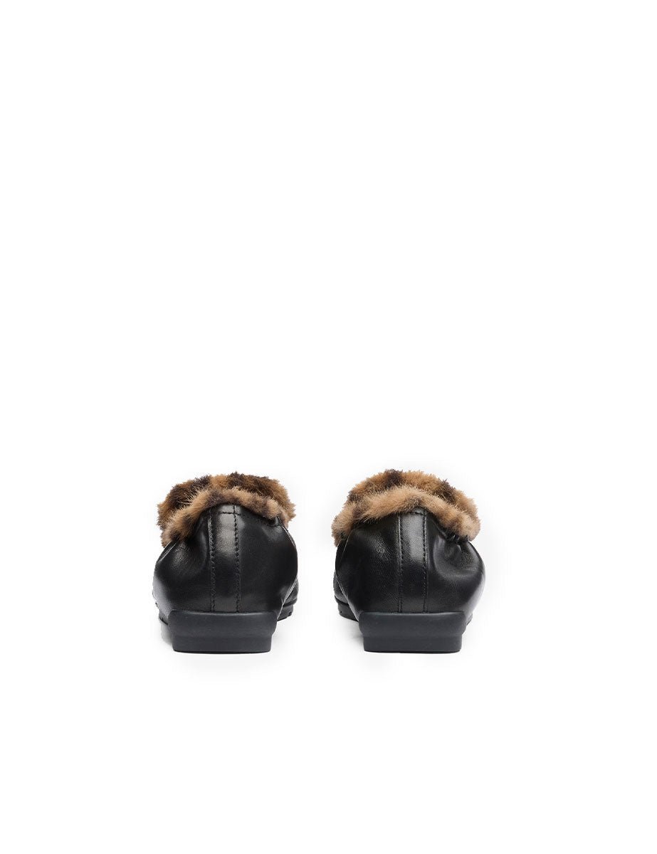 mocassino cashmere ecofur nero stampa leopardo - ash - mocassino
