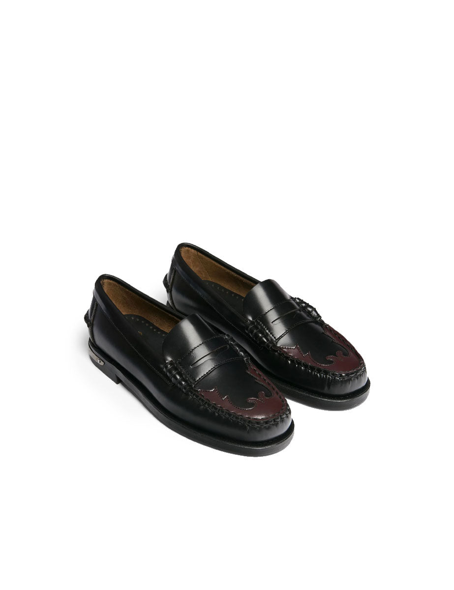 mocassino dan scarabeo nero burgundy - sebago - mocassino