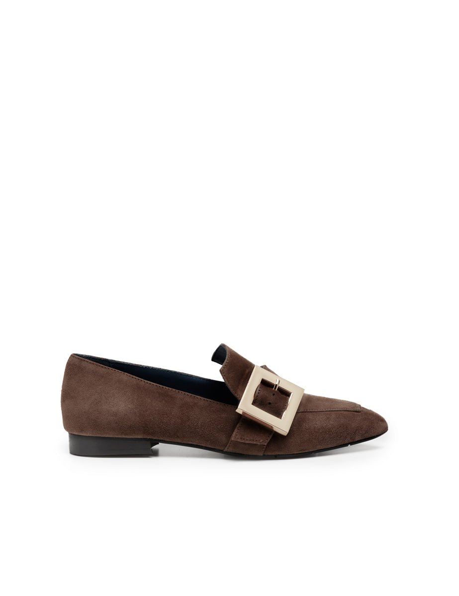 mocassino fibbia camoscio moro - blufrida - mocassino