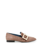 mocassino fibbia camoscio tortora - blufrida - mocassino