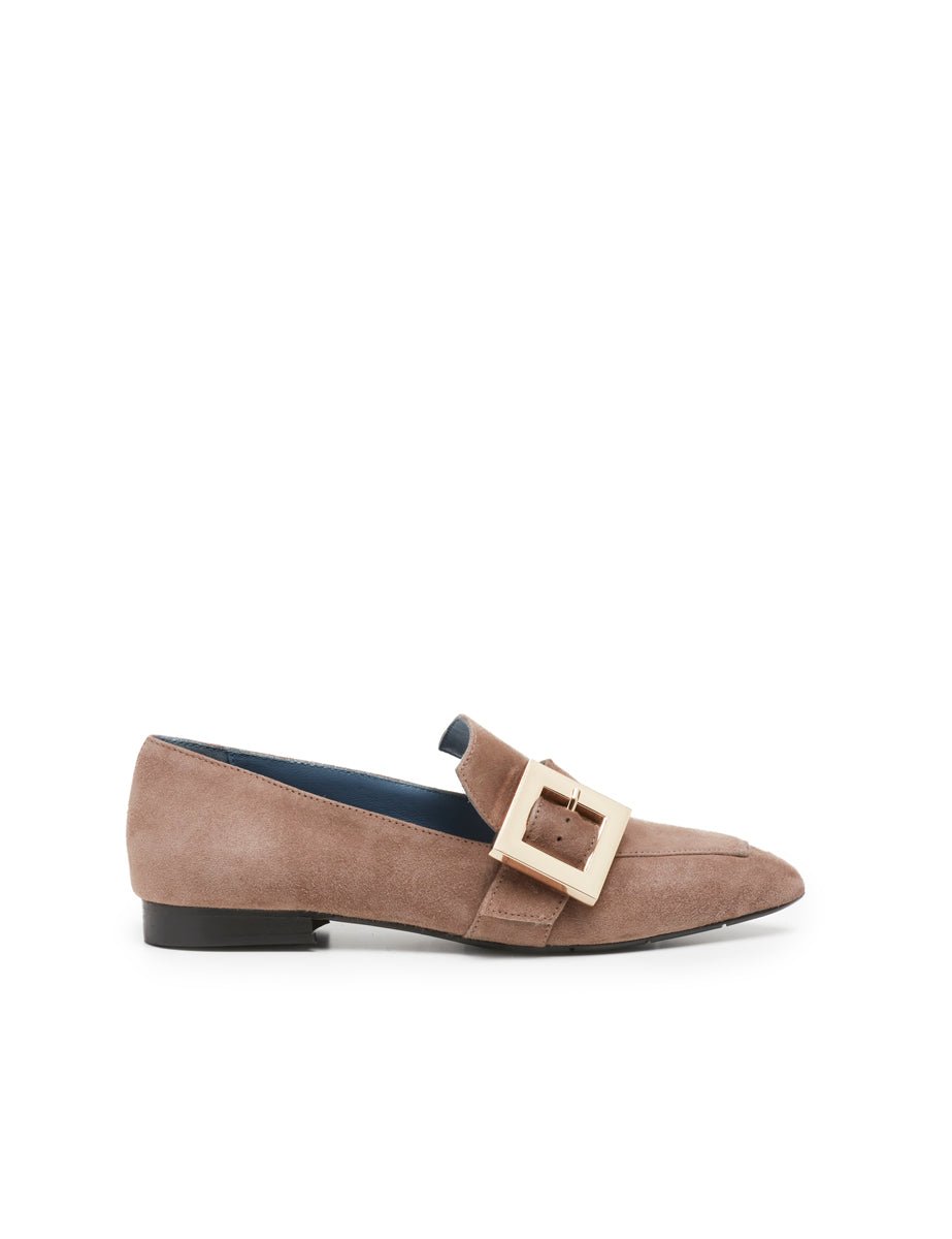 mocassino fibbia camoscio tortora - blufrida - mocassino
