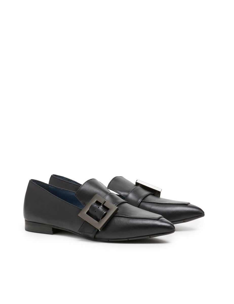 mocassino fibbia nappa nero - blufrida - mocassino