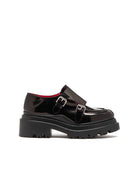 mocassino fibbie pelle nero - plan c - mocassino