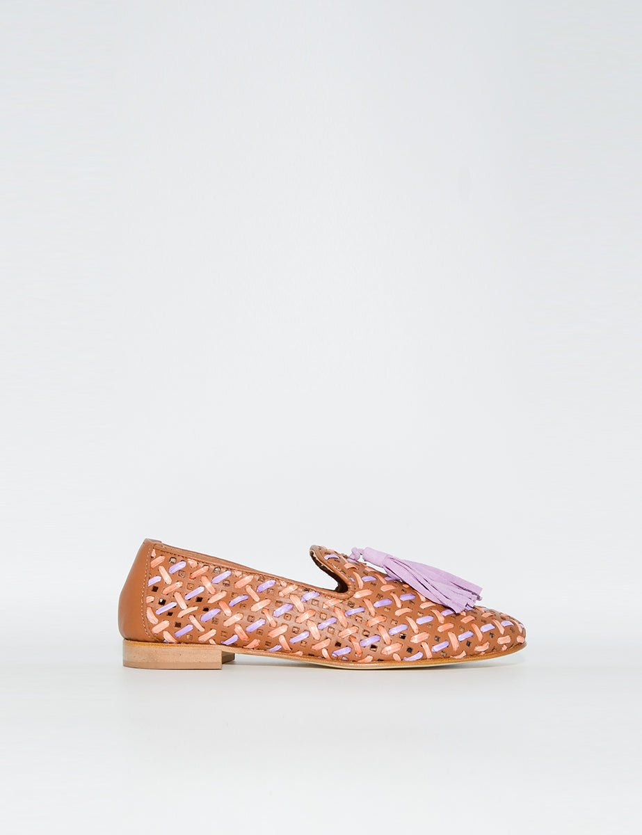 mocassino intreccio cuoio glicine - poesie veneziane - mocassino