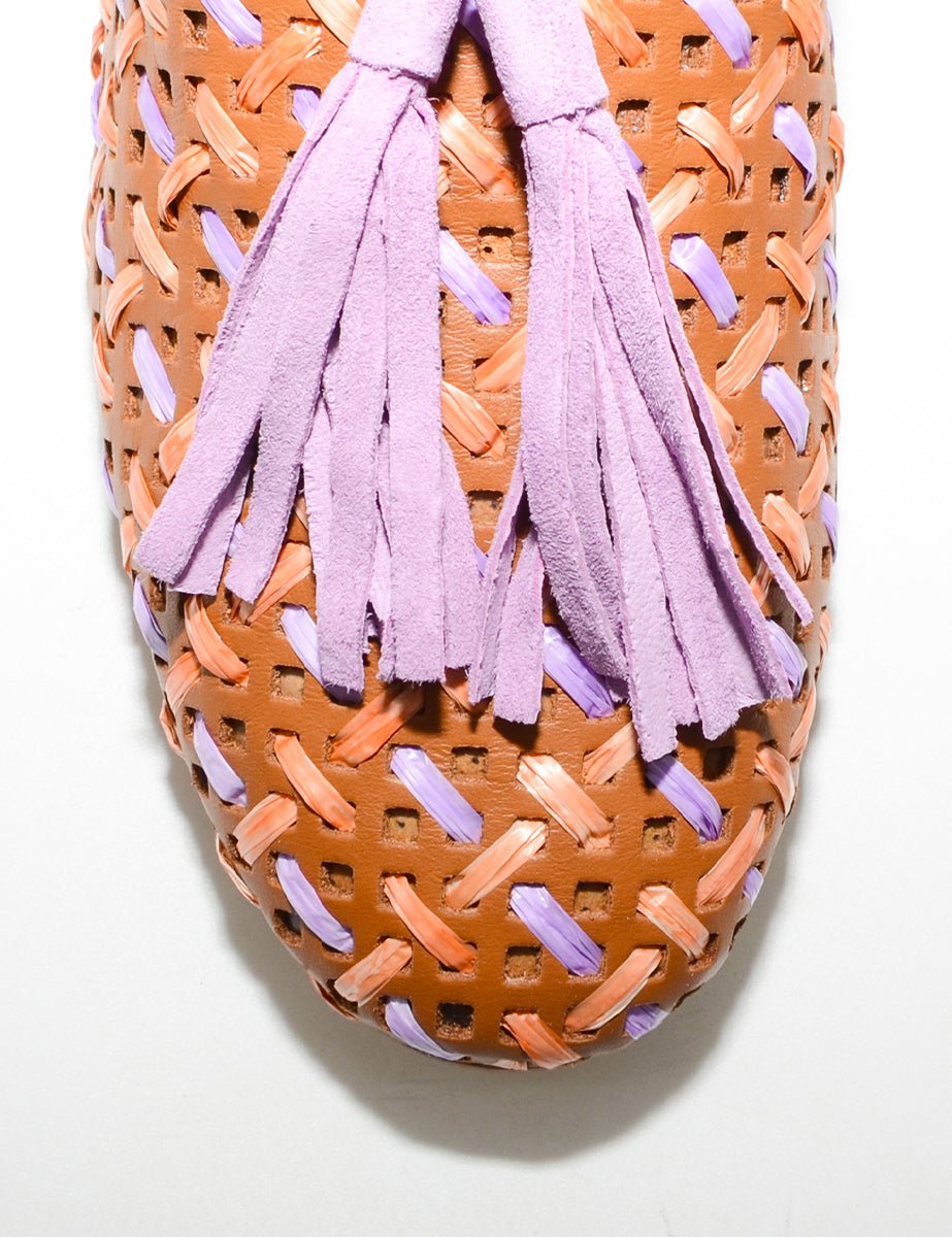 mocassino intreccio cuoio glicine - poesie veneziane - mocassino