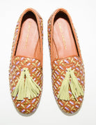 mocassino intreccio cuoio verde acido - poesie veneziane - mocassino