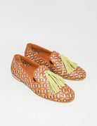 mocassino intreccio cuoio verde acido - poesie veneziane - mocassino