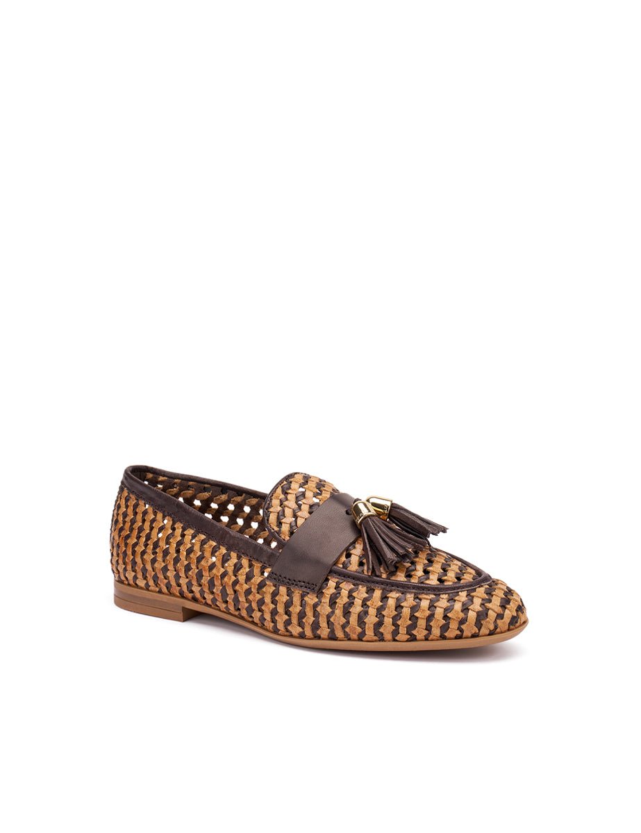 mocassino intreccio nappine ebony mou - frau - mocassino