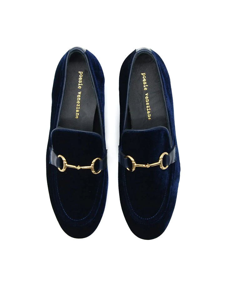 mocassino montecarlo velluto blu - poesie veneziane - mocassino