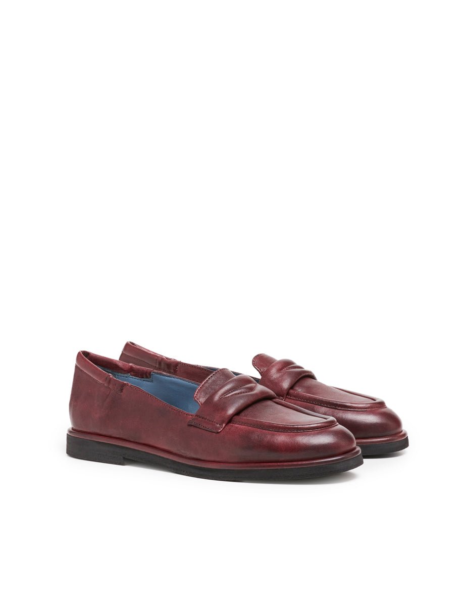 mocassino nappa bordeaux - blufrida - mocassino