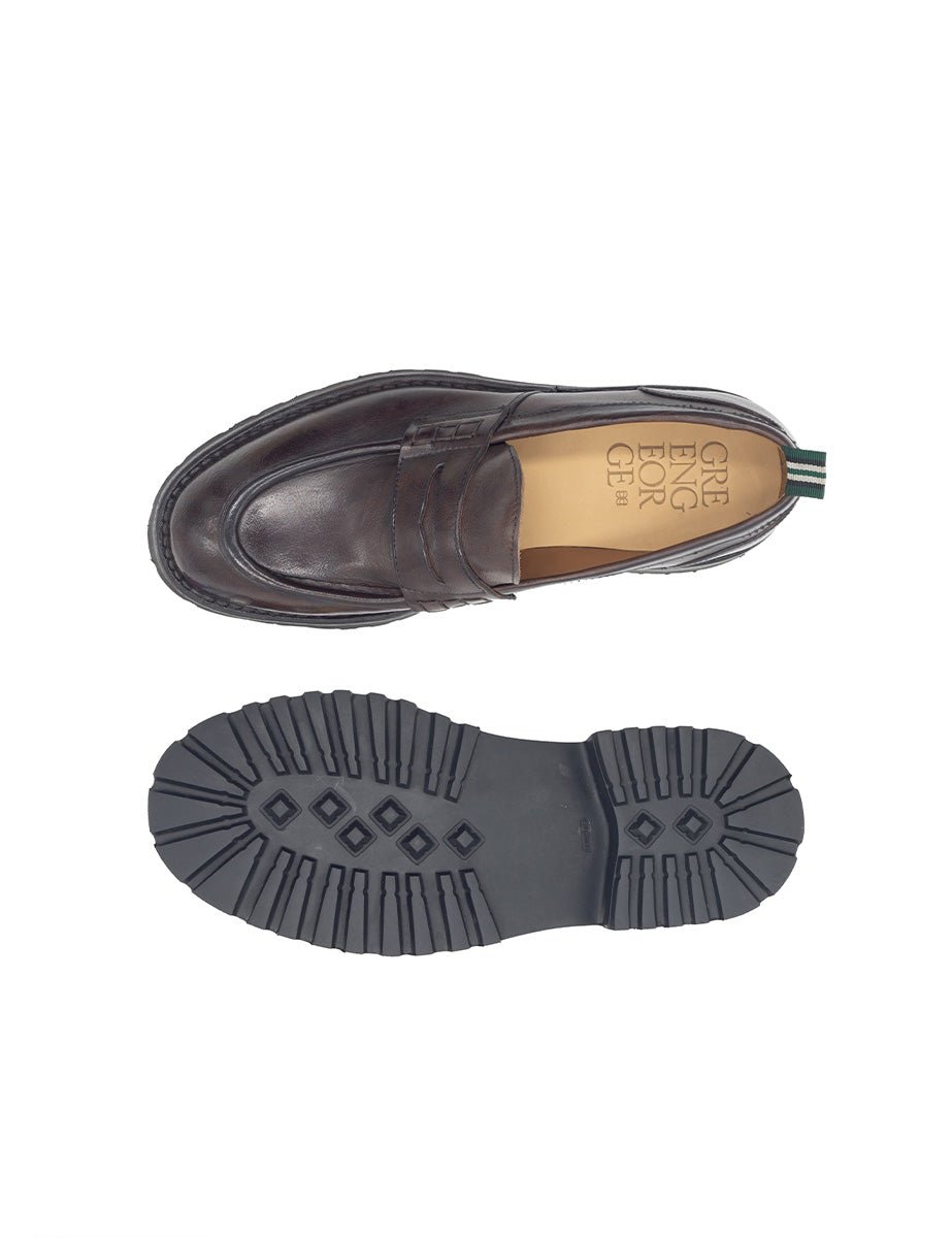 mocassino pelle moro - green george - mocassino