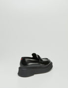 mocassino platform spazzolato nero - halmanera - mocassino