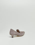 mocassino tacco camoscio lilla - Frida SRL