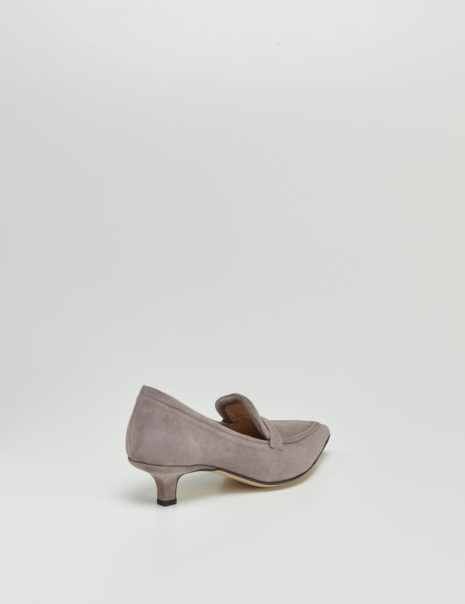 mocassino tacco camoscio lilla - Frida SRL