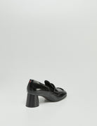 mocassino tacco tondo nero - Frida SRL