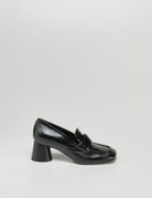 mocassino tacco tondo nero - Frida SRL