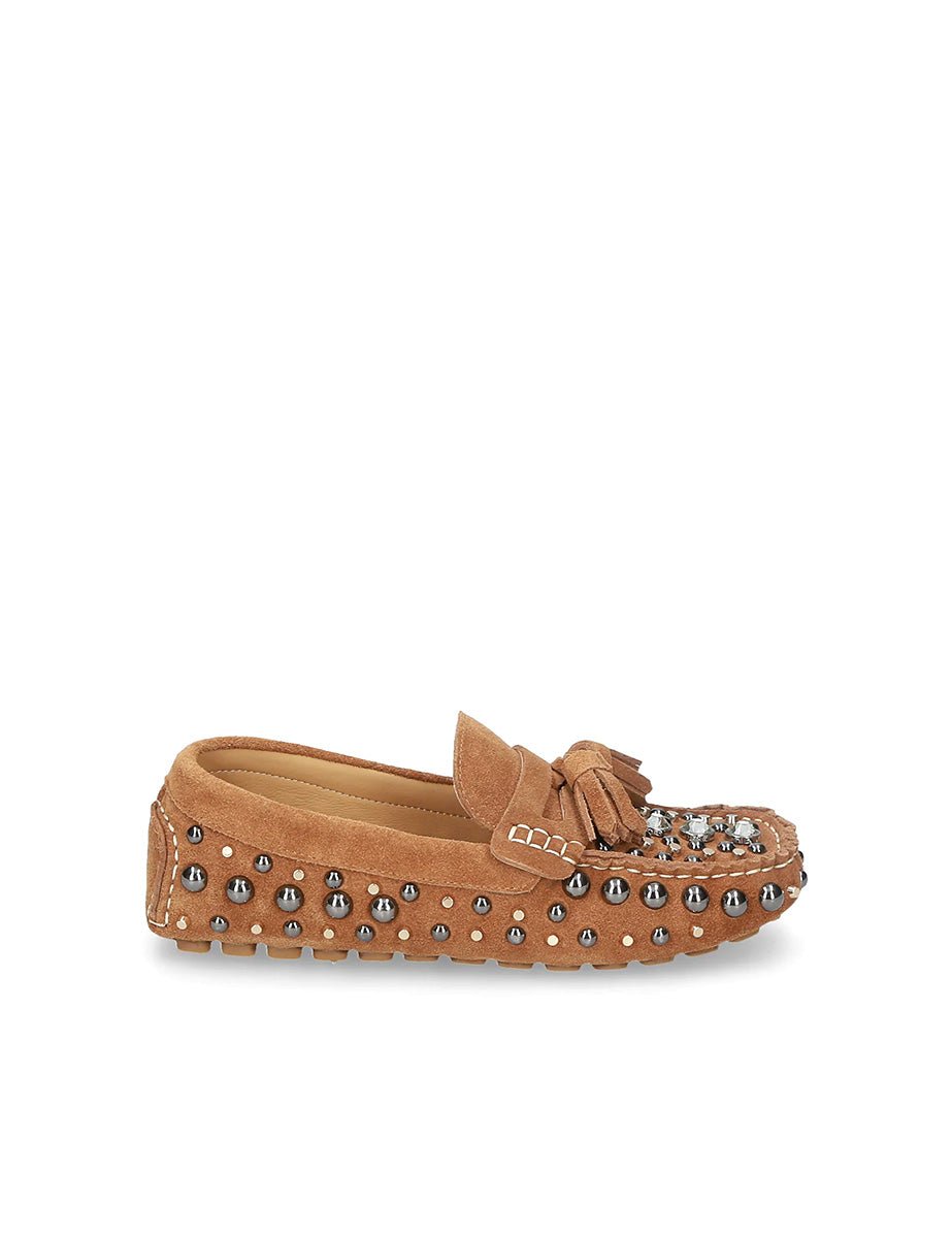mocassino velour pietre camel - strategia - mocassino