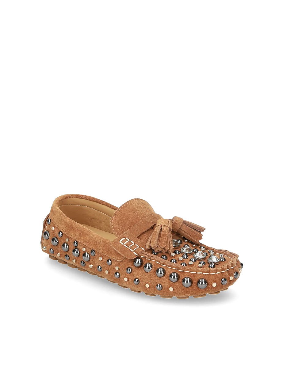 mocassino velour pietre camel - strategia - mocassino