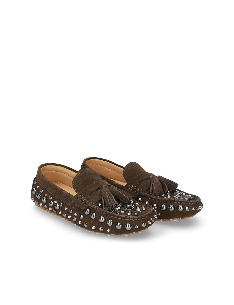 mocassino velour pietre moro - strategia - mocassino