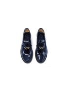 mocassino vernice blu - a.bocca - mocassino