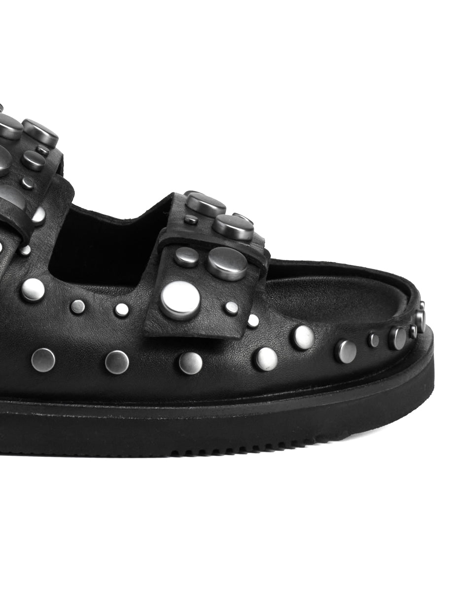 mule flat studs black - ash - ciabatta