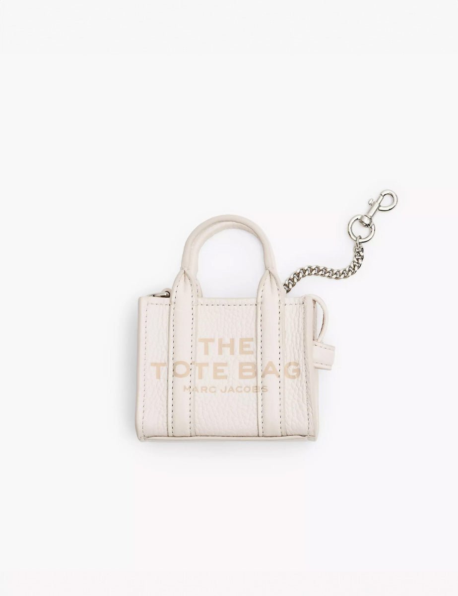nano tote charm leather cotton silver - Frida SRL