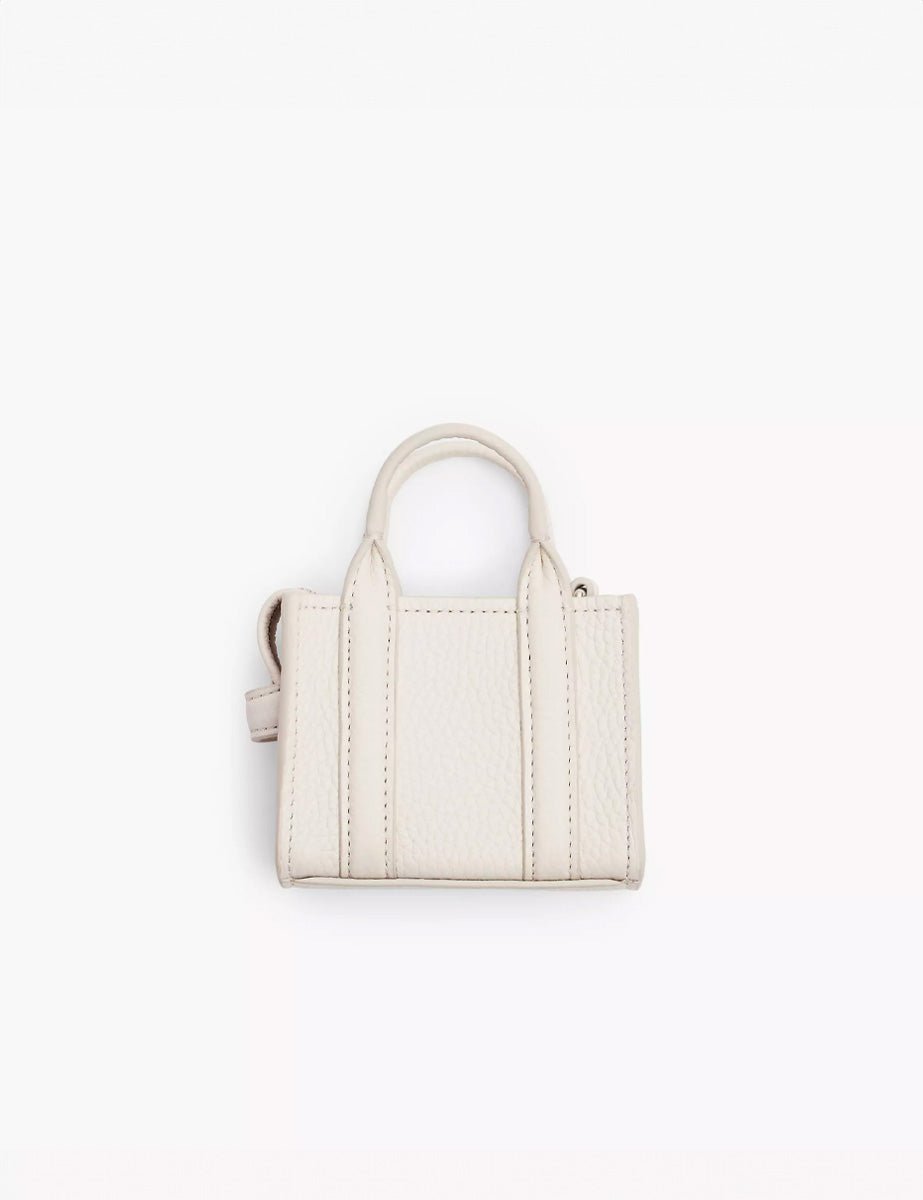 nano tote charm leather cotton silver - Frida SRL