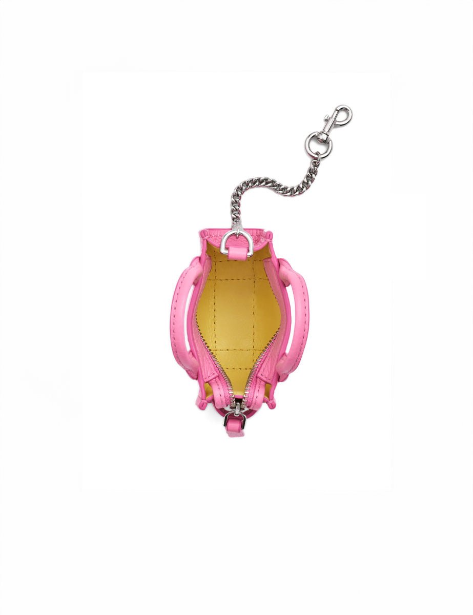 nano tote charm leather petal pink - Frida SRL