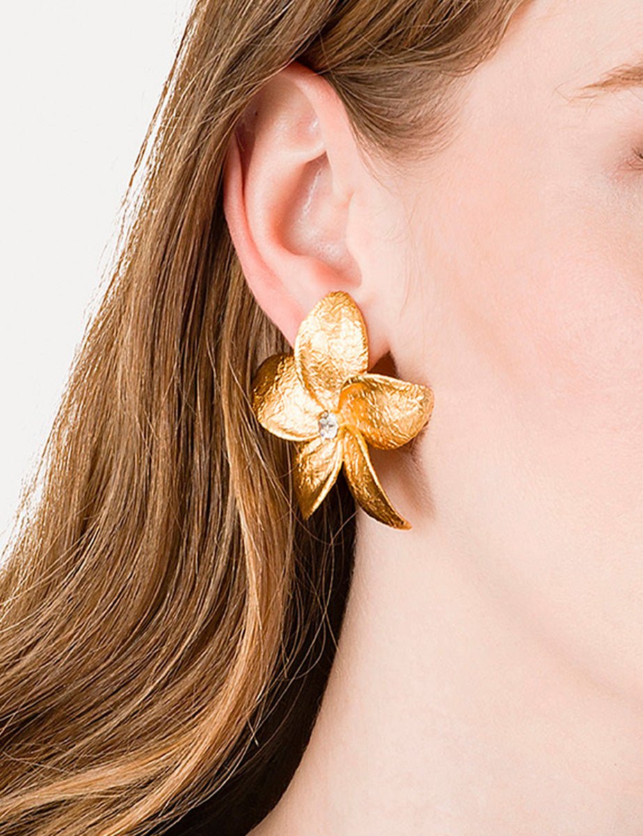 orecchini scultura frangipane oro - forte forte - bigiotteria