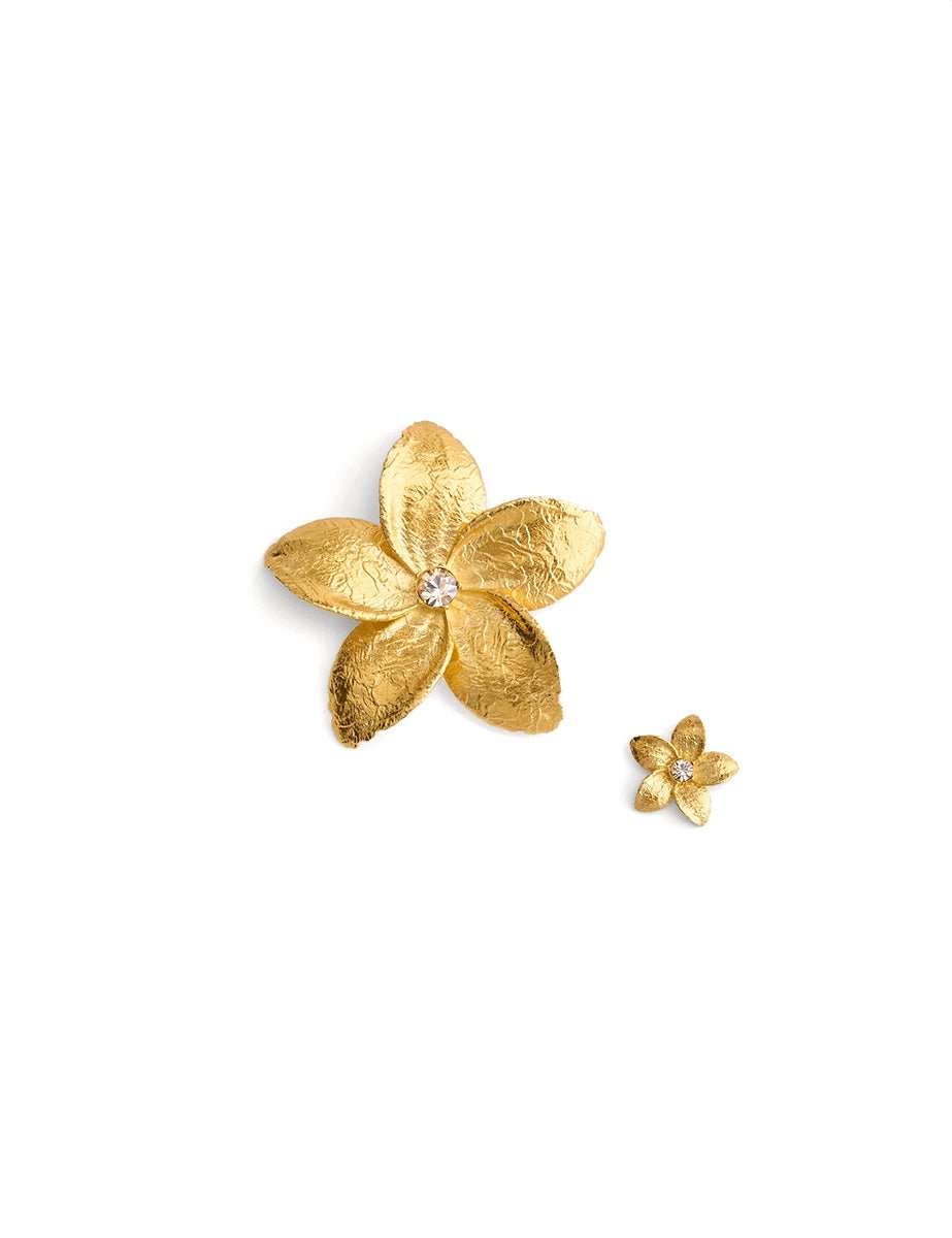 orecchini scultura frangipane oro - Frida SRL