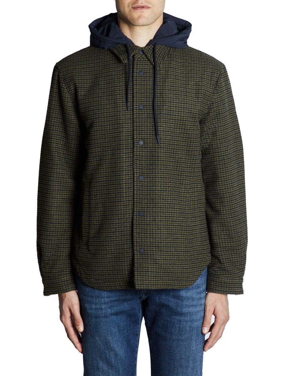 overshirt cappuccio interno nylon night green - alley docks - giacca