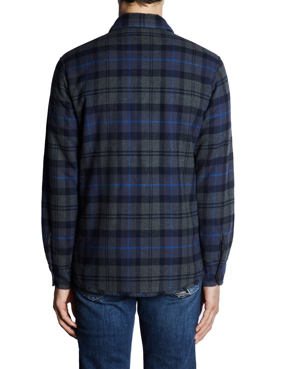 overshirt check flanella blu grigio - alley docks - giacca