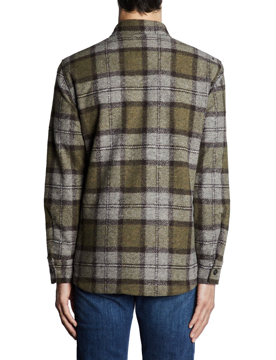 overshirt check interno trapuntato green brown - alley docks - giacca