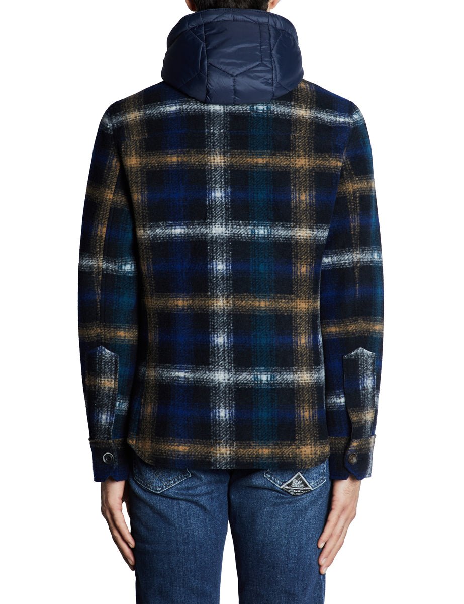 overshirt checks blu bianco beige - bob - giacca