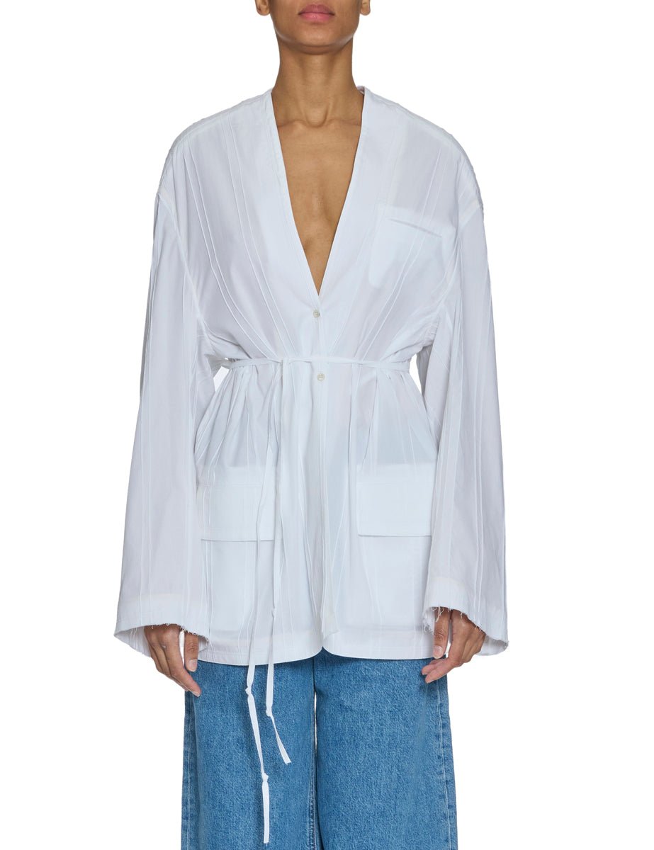 overshirt jhonatan cintura vita bianco - Frida SRL