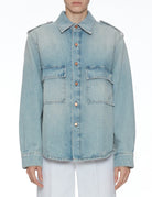 overshirt kenya jeans artic blue - 3x1 - camicia manica lunga