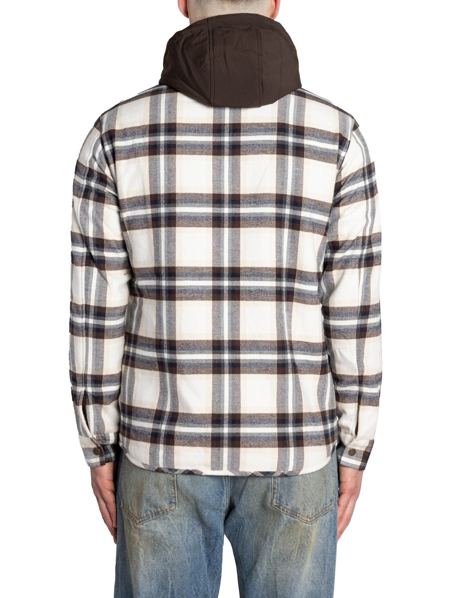 overshirt orsetto cappuccio tasca marrone blu - alley docks - giacca