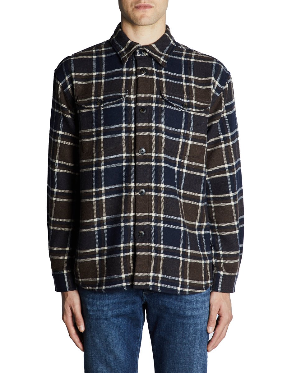 overshirt pablo check blu cacao - selected - giacca