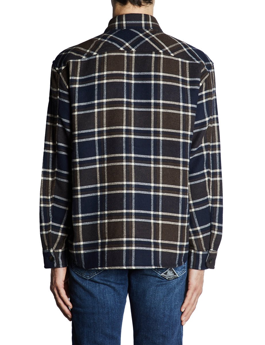 overshirt pablo check blu cacao - selected - giacca