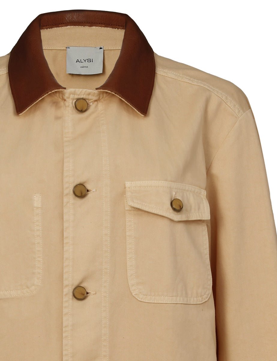 overshirt sporty gabardina crema - Frida SRL