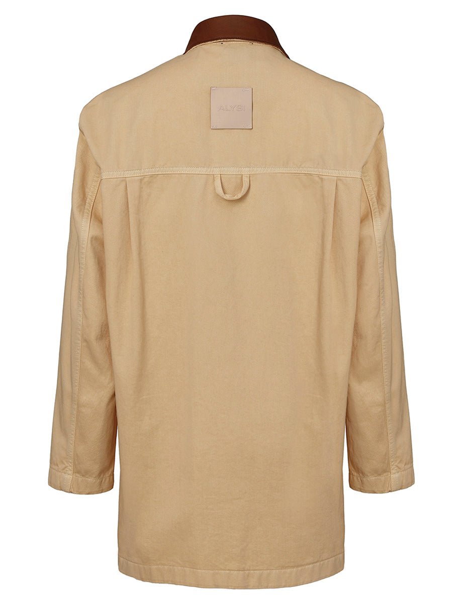 overshirt sporty gabardina crema - Frida SRL