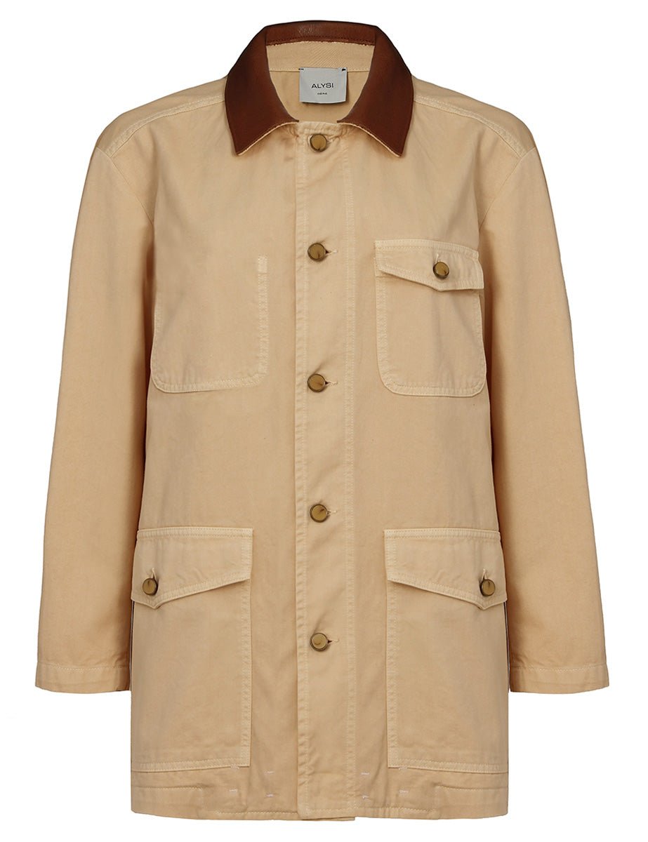 overshirt sporty gabardina crema - Frida SRL
