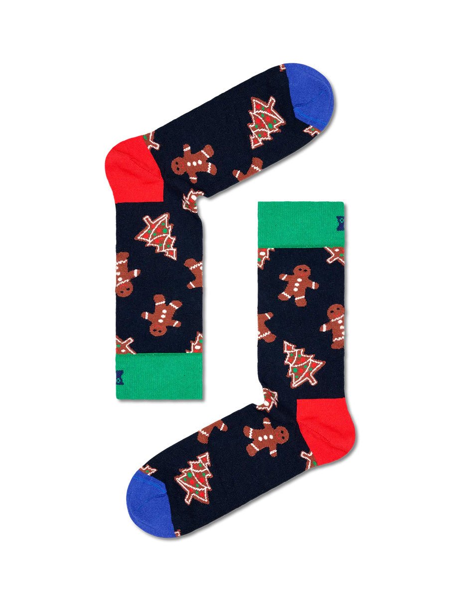pack gingerbread cookies socks gift blu - happy socks - calze
