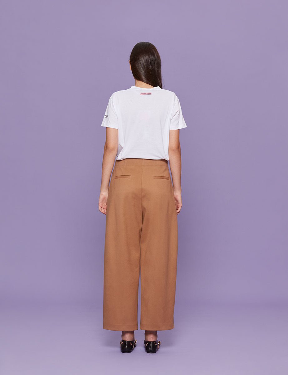 panta cropped drill camel - blufrida - pantalone