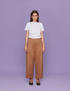 panta cropped drill camel - blufrida - pantalone