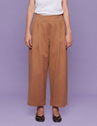 panta cropped drill camel - blufrida - pantalone